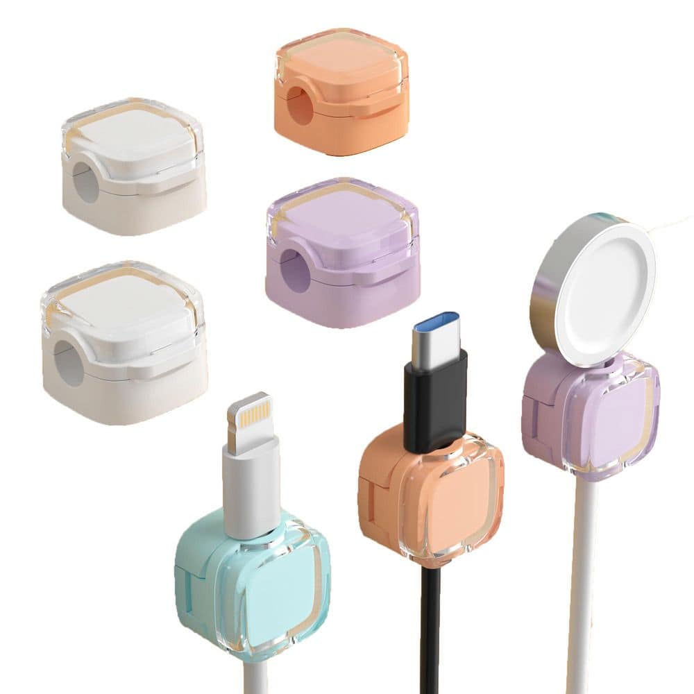 Multicolor 8-Pack Magnetic Cable Clip, Adjustable Cord Holder for Under Desk Cable Management for Home Office Desk