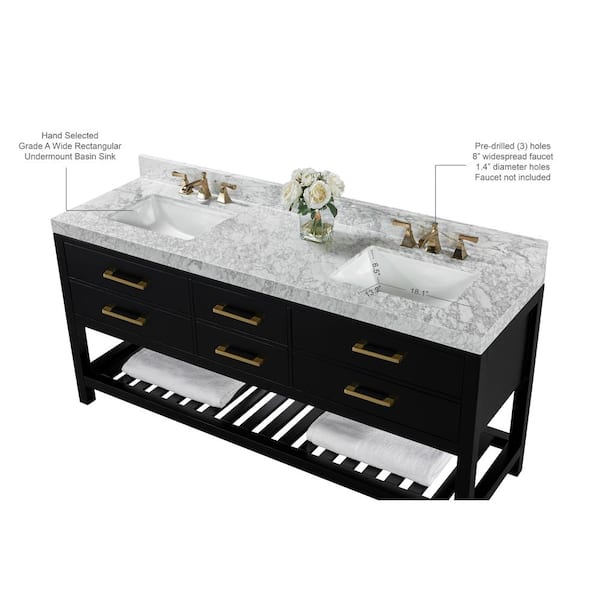 Black Corner Floating Bathroom Vanity- CharmyDecor