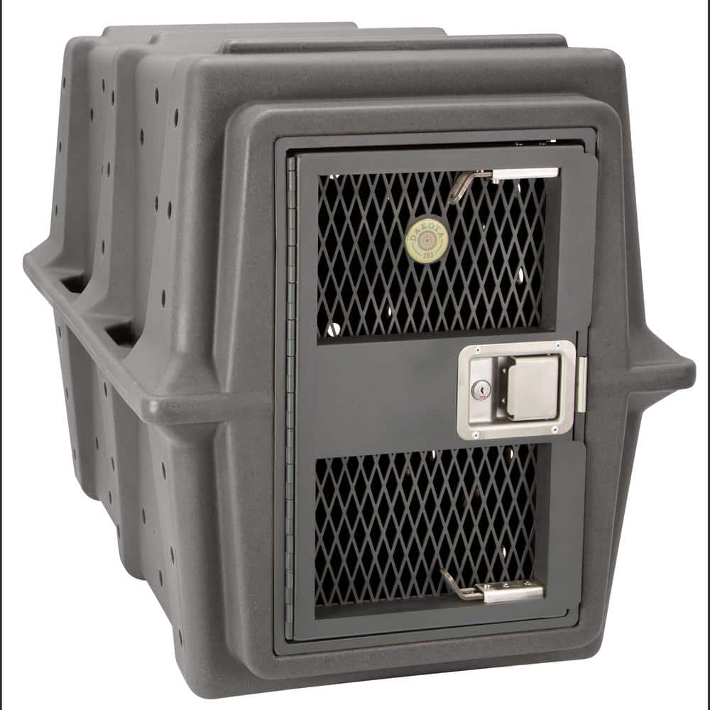 Dark Granite Military-Grade Small Dog Kennel with Stainless Steel Door