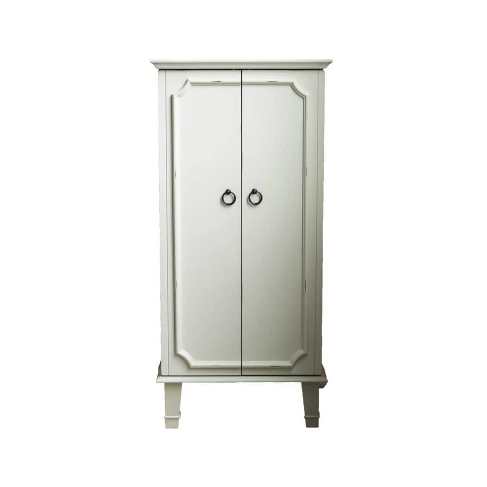 HIVES HONEY Carson Locking White Jewelry Armoire 40 in. x 19 in. x 13.75 in -  7676-545