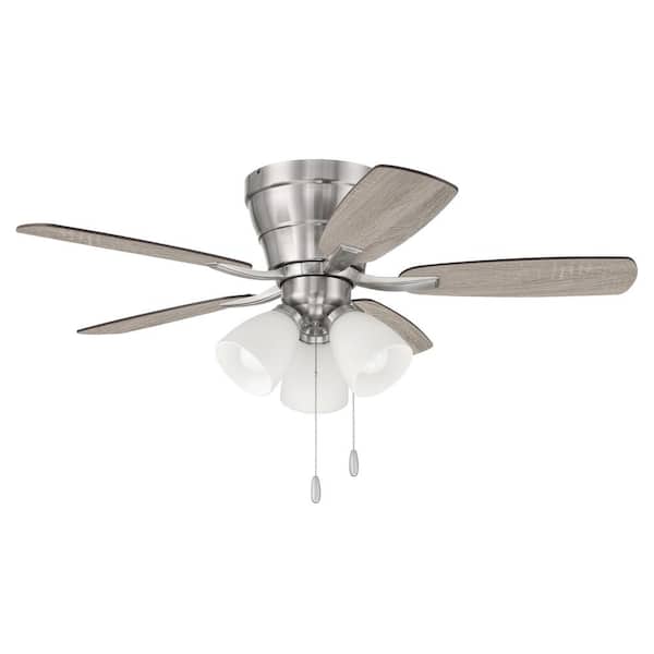 Wheeler 3-Light 42 in. Indoor Brushed Polished Nickel Finish Ceiling Fan with LED Bulbs Included