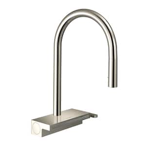 Aquno Select Single-Handle Pull Down Sprayer Kitchen Faucet with QuickClean in Polished Nickel