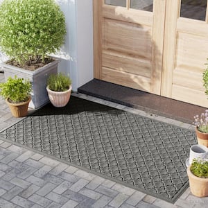 Waterhog Cordova 34 in. x 52 in. PET Polyester Indoor Outdoor Mat Medium Gray