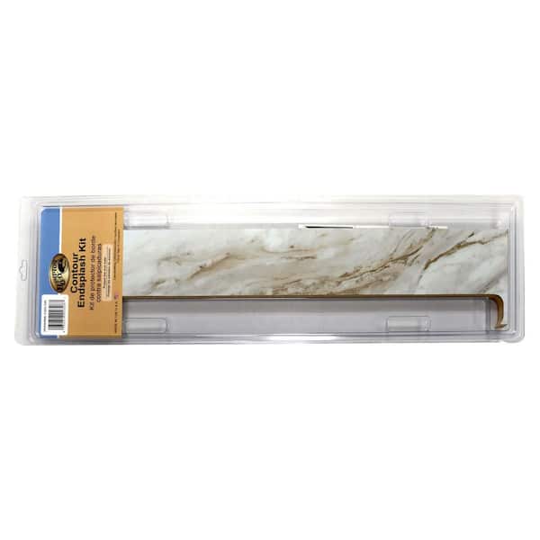 Hampton Bay Laminate End Splash Kit in Drama Marble with Bullnose Edge
