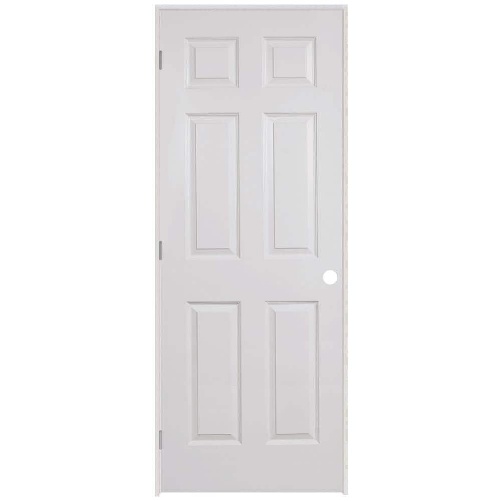 Steves & Sons 28 in. x 80 in. 6-Panel White Right-Hand Composite