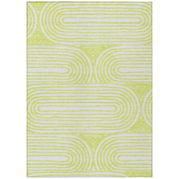Addison Rugs Chantille ACN540 Green 5 ft. x 7 ft. 6 in. Machine Washable Indoor/Outdoor Geometric Area Rug