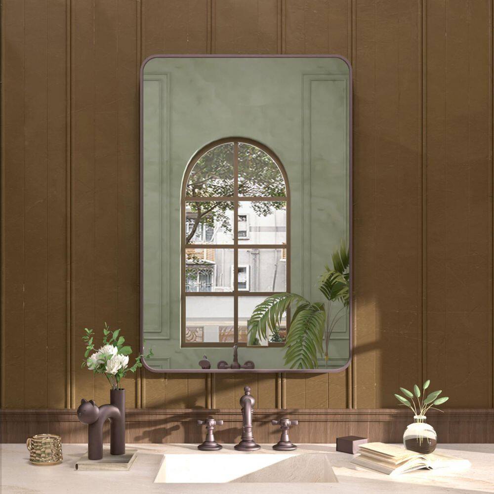 Cosy 24 in. W x 36 in. H Rectangular Framed Wall Bathroom Vanity Mirror in Oil Rubbed Bronze price history on PriceWatchPro
