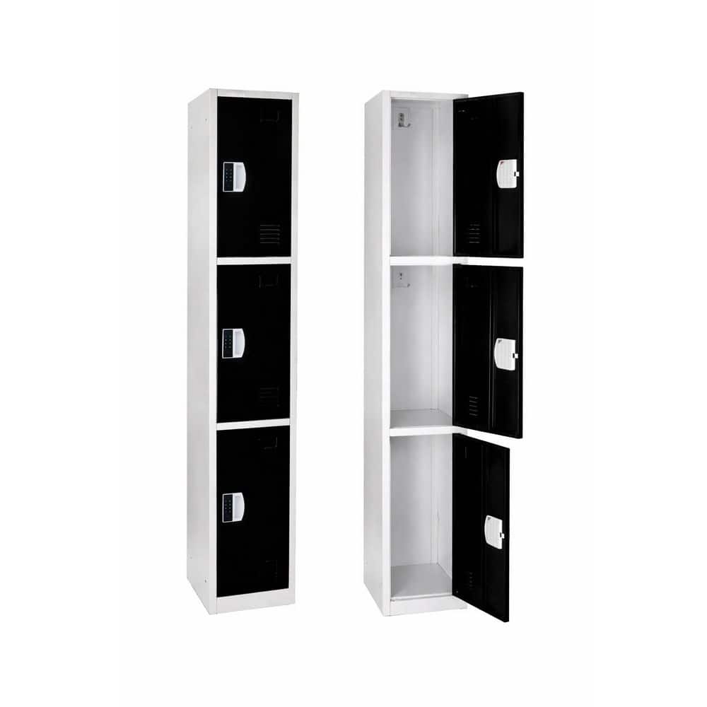 3-Tier 72 in. H Steel Commercial Storage Locker Cabinet with Digital Combination Locks in Black price history on PriceWatchPro