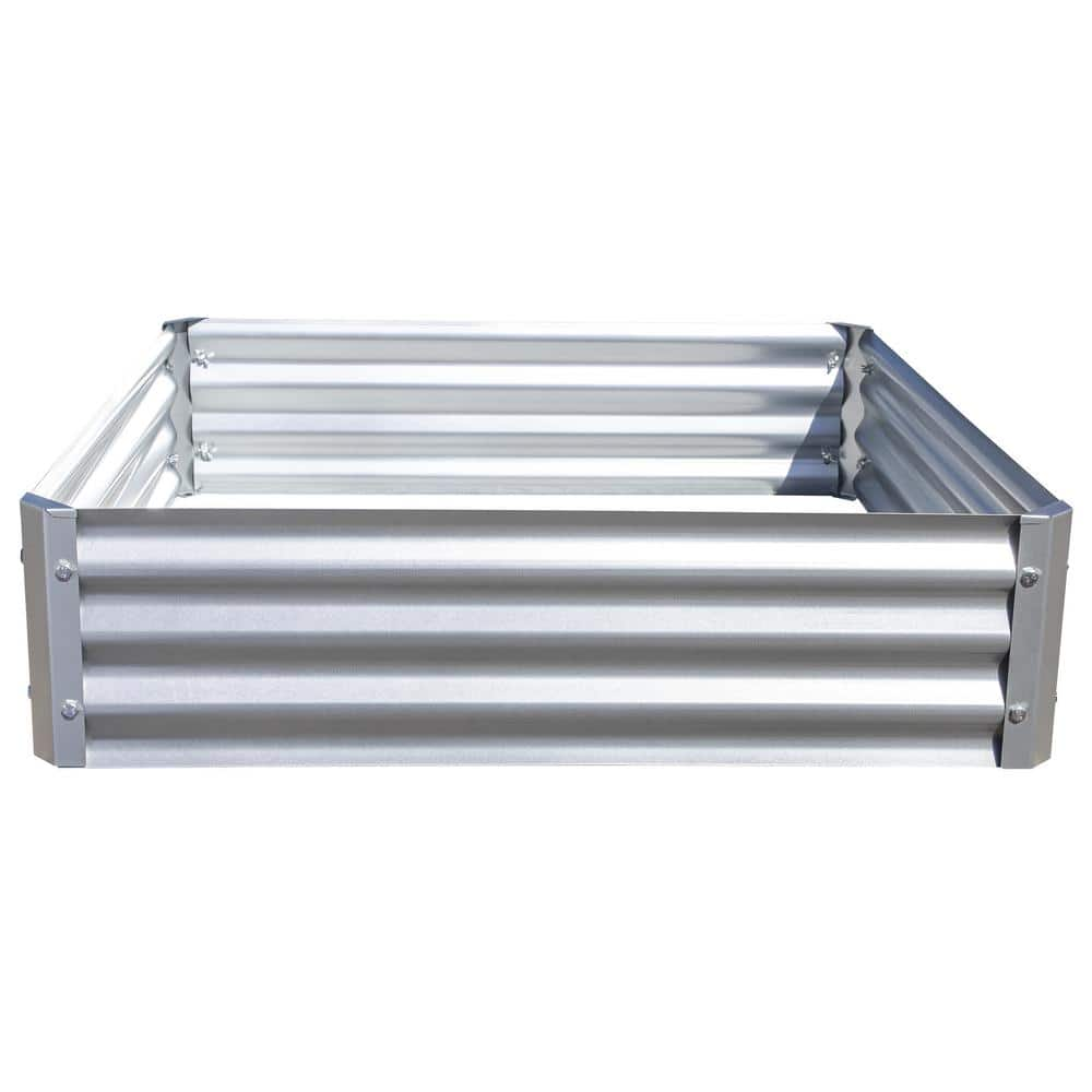 Arrow 40 in. L x 40 in. W x 11 in. H Silver Galvanized Metal Raised ...