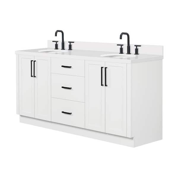 ARIEL Loren 72 in. Double Sink Freestanding Bathroom Vanity in