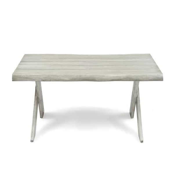Noble House Esmeralda 40 in. Light Gray Medium Rectangle Wood Coffee Table