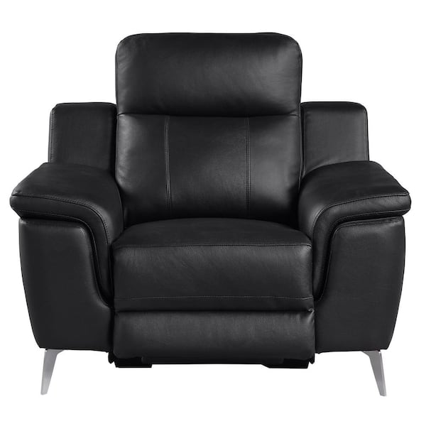 EVERGLADE HOME Berel Black Faux Leather Arm Chair