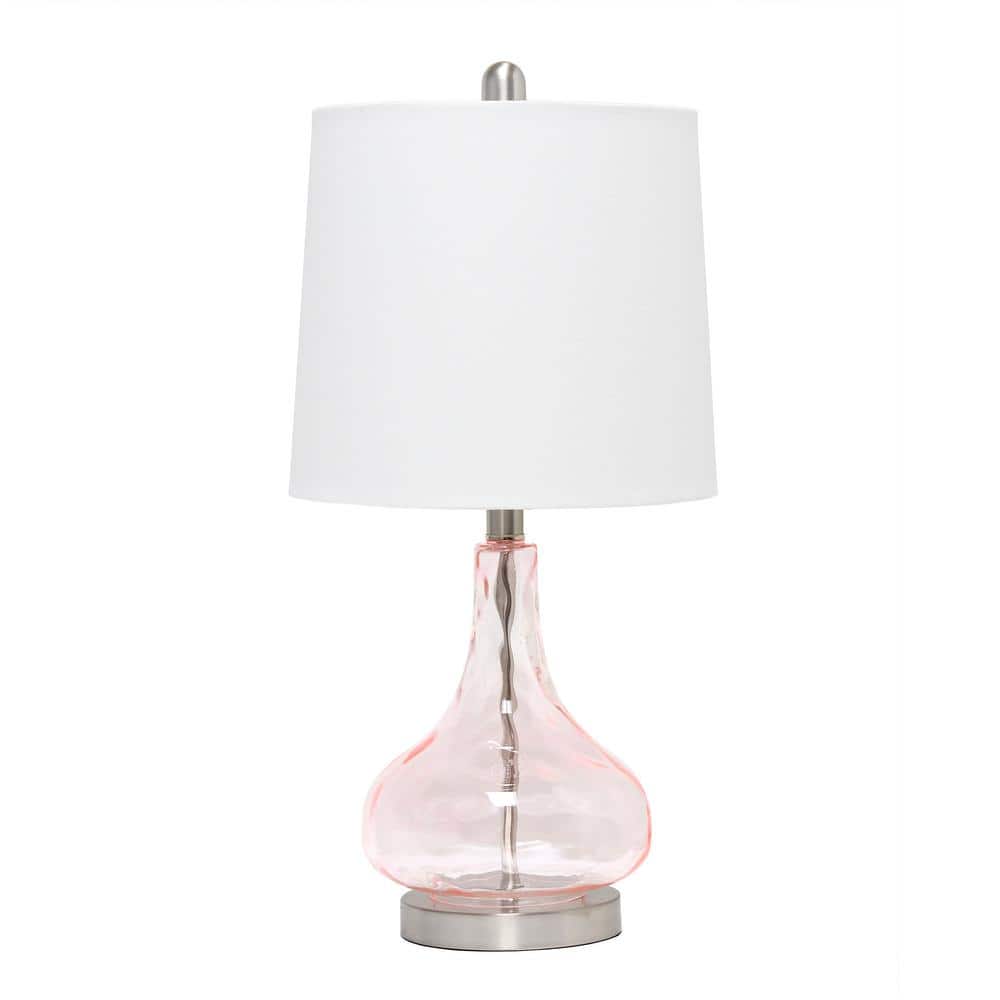 Reviews for Lalia Home 23 .25 in. Rose Quartz Rippled Glass Table Lamp