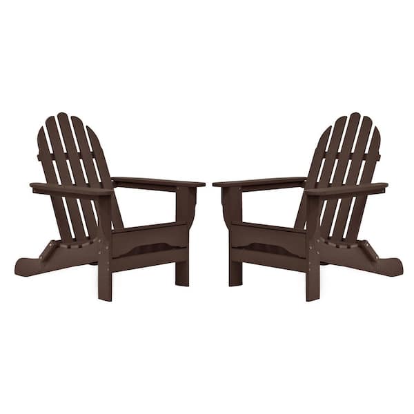 DUROGREEN Icon Chocolate Recycled Plastic Adirondack Chair (2-Pack)
