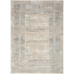 Glam Ivory Multicolor 8 ft. x 10 ft. Contemporary Area Rug