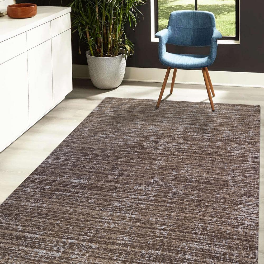 Amer Rugs Maryland Cecil Brown 8 ft. x 10 ft. Striped Polypropylene