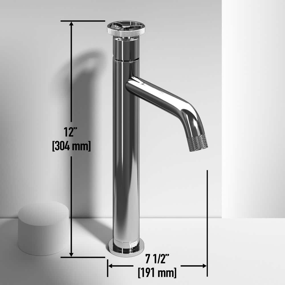 Cass 12" Chrome Single Handle Vessel Sink Faucet