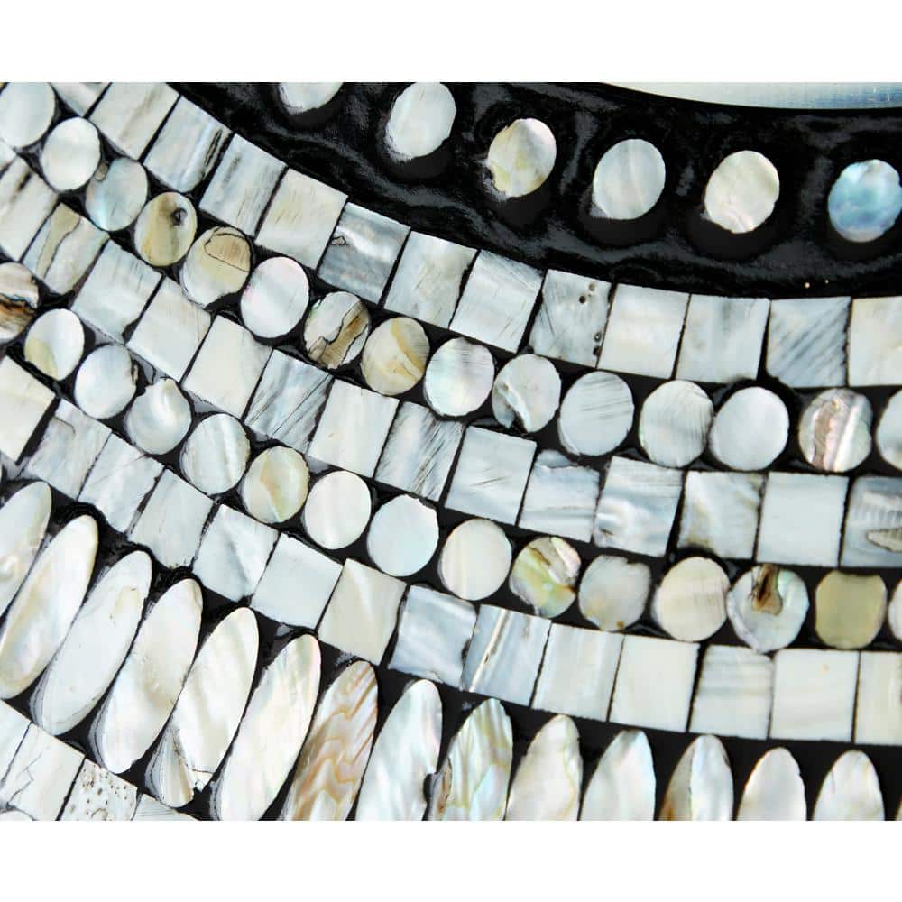 Coastal Charm Full-Length Oval Wood & Shell Wall Mirror