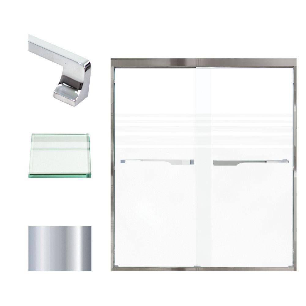 Frederick 70" Chrome Semi-Frameless Shower Door with Frosted Glass