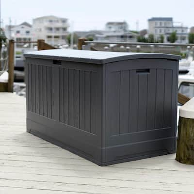 Medium Resin Weather Resistant Outdoor Storage Deck Box, 72.6 Gal., Pu –  Genoz