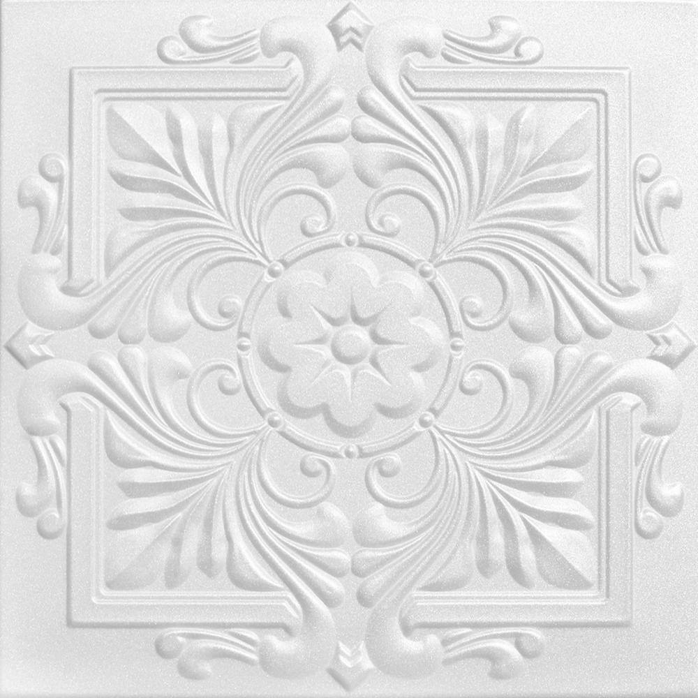 Victorian UltraPure White-Satin (Behr) 1.6 ft. x 1.6 ft. Decorative Foam Gl