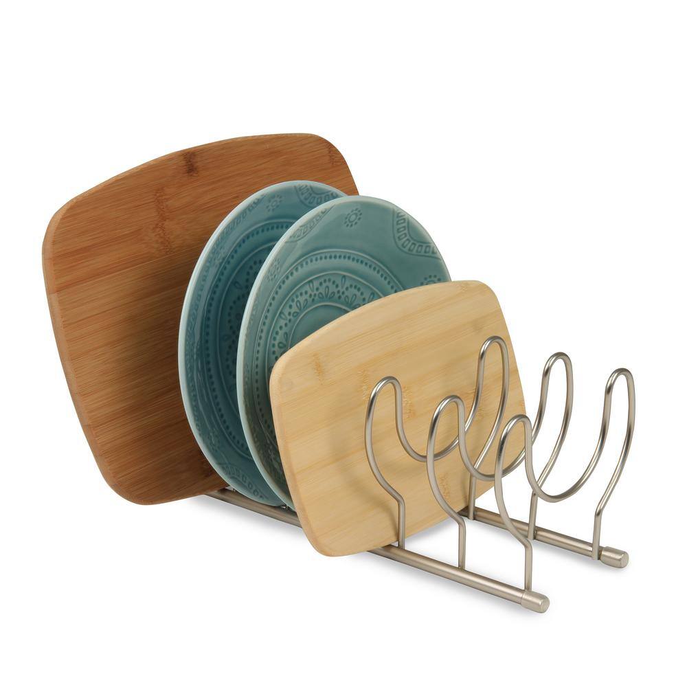 Satin Nickel Vertical Kitchen Lid and Bakeware Organizer