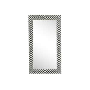 Timeless Home 36 in. W x 20 in. H x Modern Wood Framed Rectangle Chevron Mirror