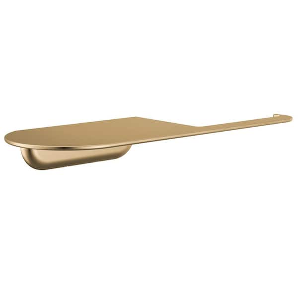 Bonacci Gold Pivoting with Shelf Wall Mount Toilet Paper Holder in Champagne Bronze