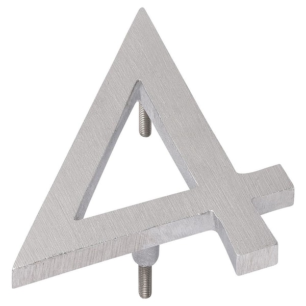 Montague Metal Products 10 in. Brushed Aluminum Floating or Flat Modern House Number 4