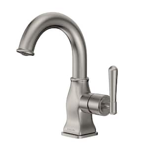 Aurora 1-Handle Single Hole Bathroom Faucet in Brushed Nickel