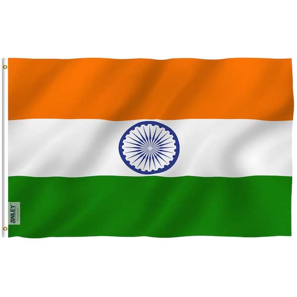 ANLEY Fly Breeze 3 ft. x 5 ft. Polyester India Flag 2-Sided Flags Banner with Brass Grommets and Canvas Header
