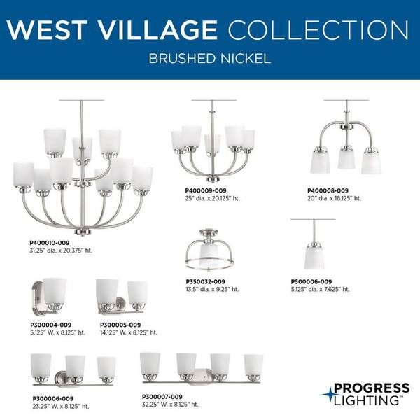 Progress Lighting West Village Collection 3-Light Antique Bronze Etched Double Prismatic Glass Farmhouse Chandelier Light