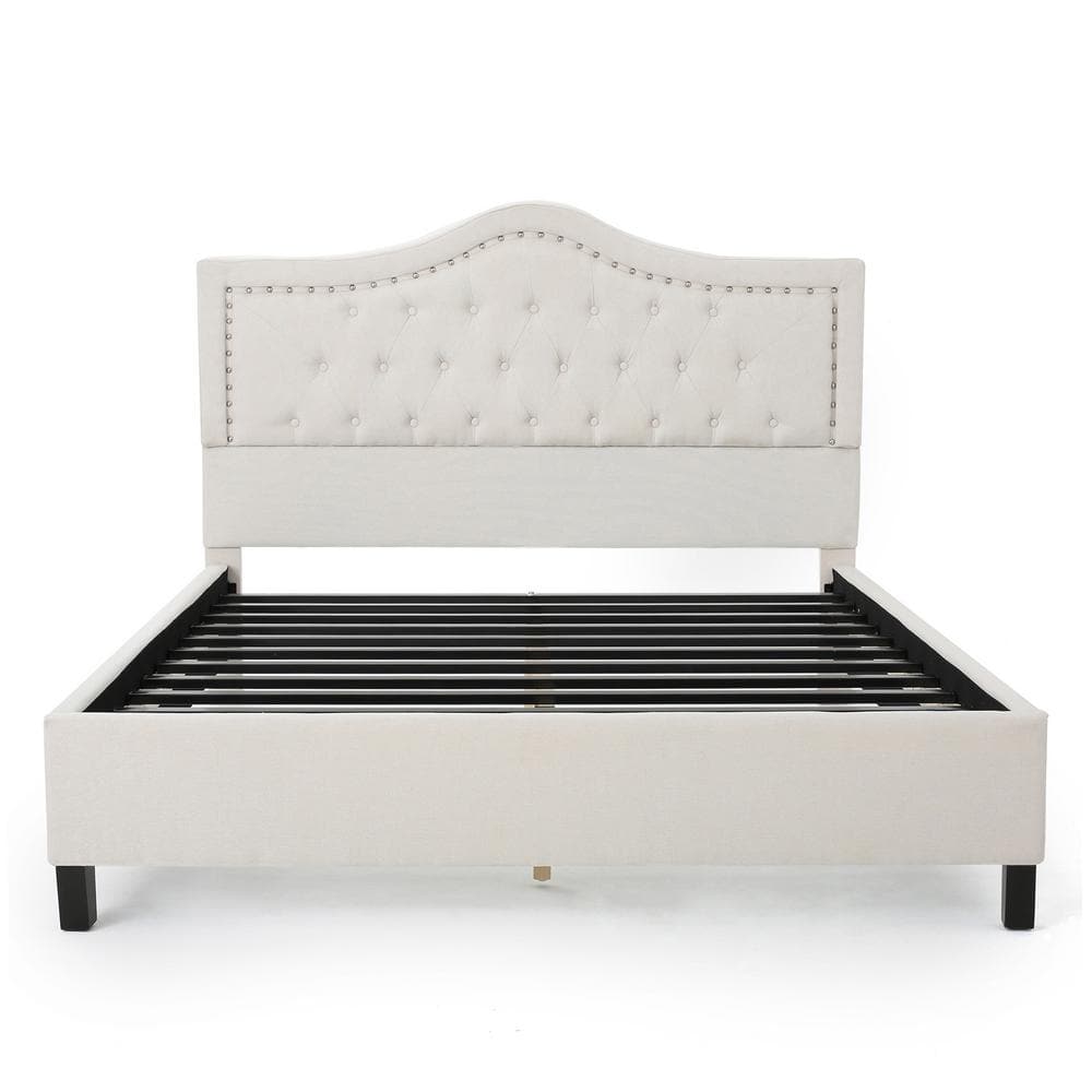 Dante Ivory Upholstered Queen Bed Set -  Noble House, 12155