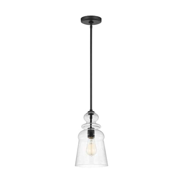 Generation Lighting Kea 1-Light Midnight Black Hanging Pendant Light ...