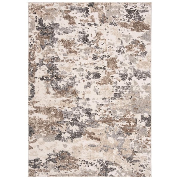 SAFAVIEH Spirit Taupe/Ivory 9 ft. x 12 ft. Floral Area Rug