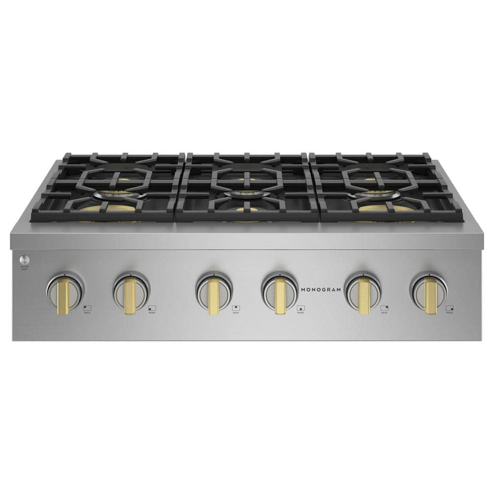 36 in. Gas Cooktop in Stainless Steel with 6-Burners