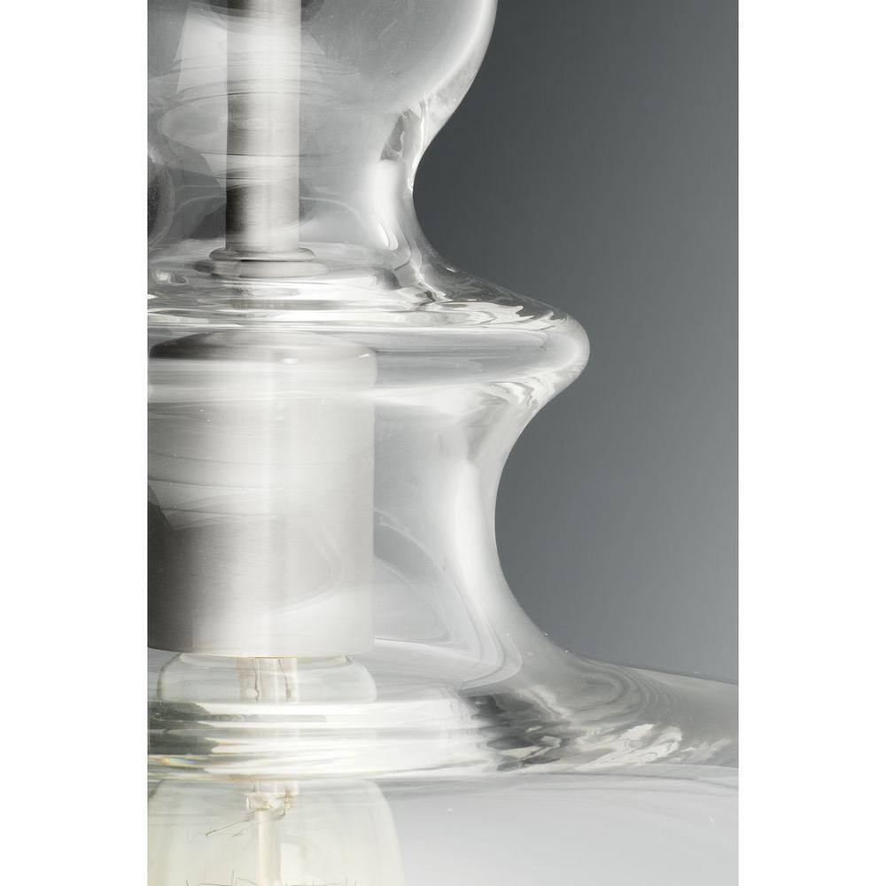 Staunton Brushed Nickel Pendant Light with Clear Glass Shade