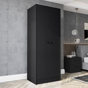 Denmark Black 24.5 in. Bedroom Armoire with 2-Doors