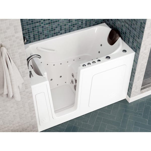 Universal Tubs Pearl 5.6 ft. Acrylic Center Drain Flatbottom Whirlpool and Air Bath Tub in White HD3467RD