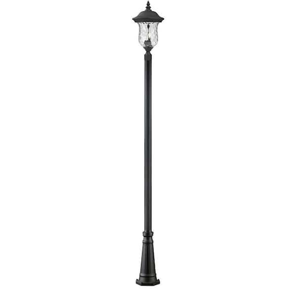 Armstrong 3-Light Black 118.25 In. Aluminum Hardwired Outdoor Weather ...