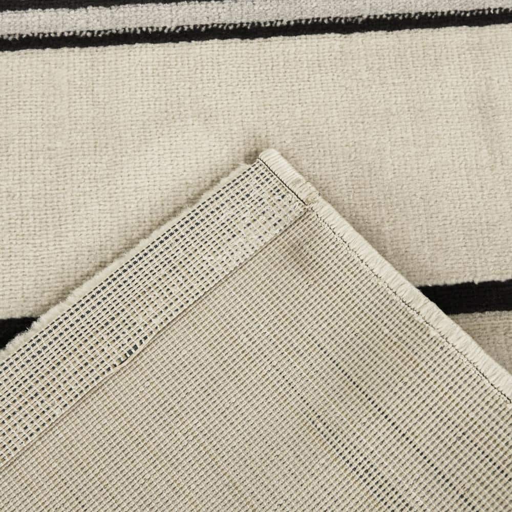 Barclay Cream and Black Geometric Synthetic Area Rug