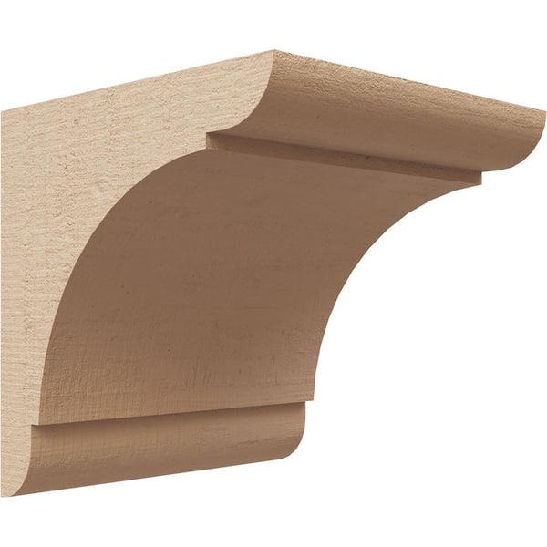 Ekena Millwork 5 in. x 5 in. x 5 in. Series 1 Wide Olympic Rough Cedar Woodgrain Timberthane Polyurethane Corbel, Primed Tan