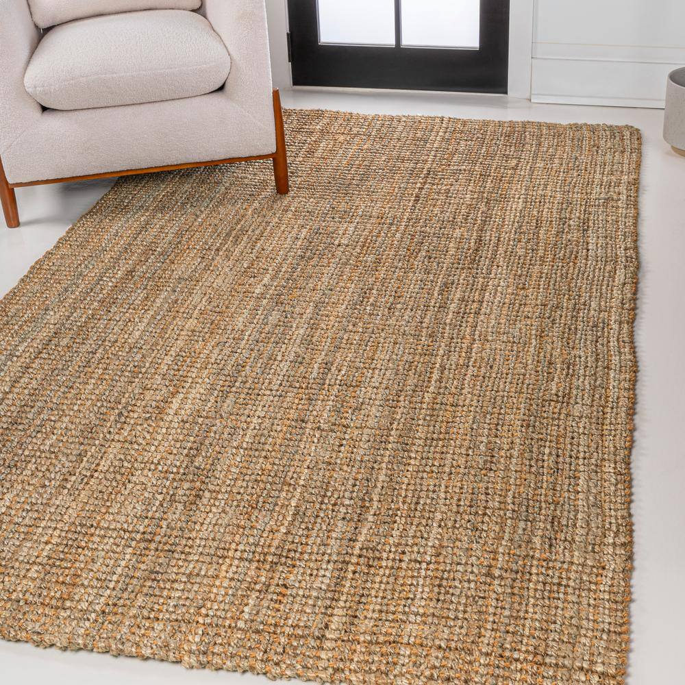 Natural Handwoven Jute Rectangular Area Rug, 5 x 8 ft