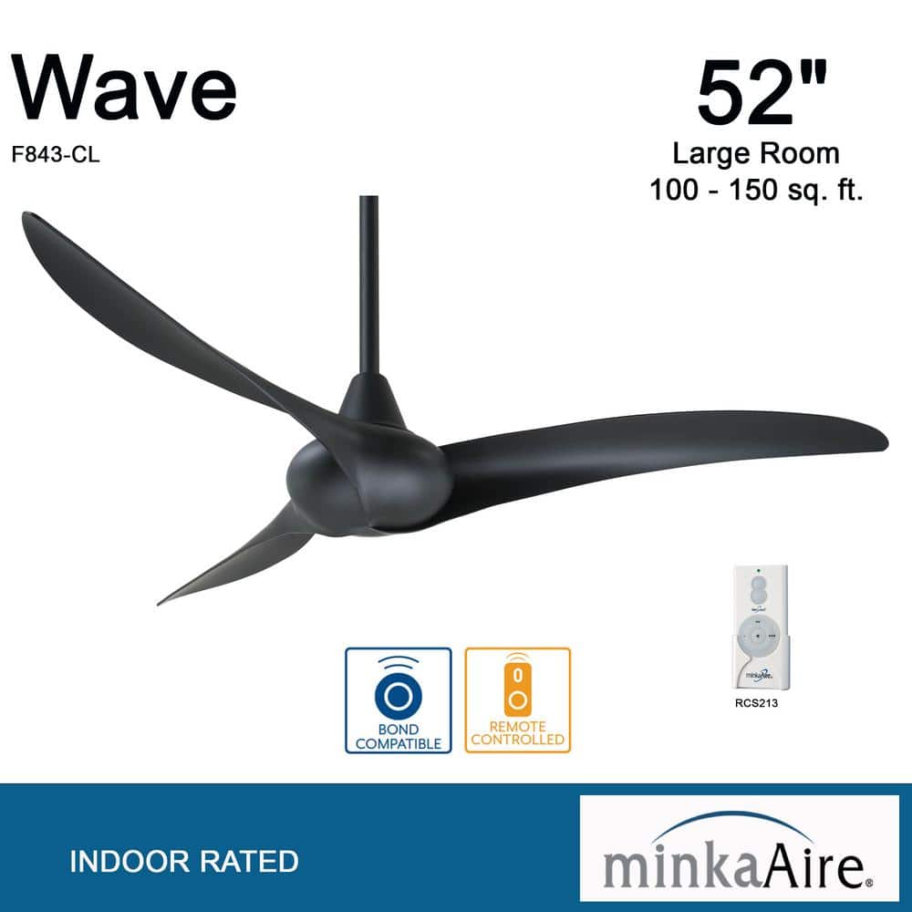 Coal 52'' 3-Blade Ceiling Fan with Remote Control