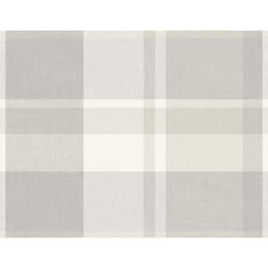 Madaket Light Grey Plaid Wallpaper Sample