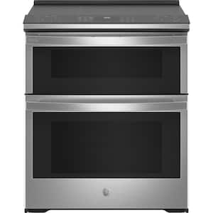Profile 30 in. 5 Burner Element Smart Slide-In Double Oven Electric Range in Fingerprint Resistant Stainless w/ Air Fry