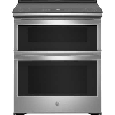Profile 6.6 cu. ft. Slide-in Double Oven Electric Range with Self-Cleaning Convection Oven in Stainless Steel