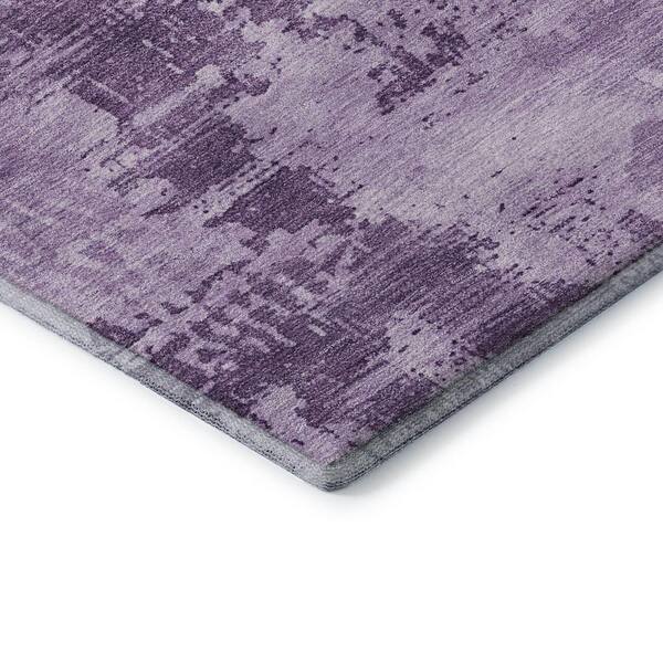 Mayfield Premium Machine Washable Abstract AMF1062 Lavender 2 ft. 3 in. x 7 ft. 6 in. Runner Rug