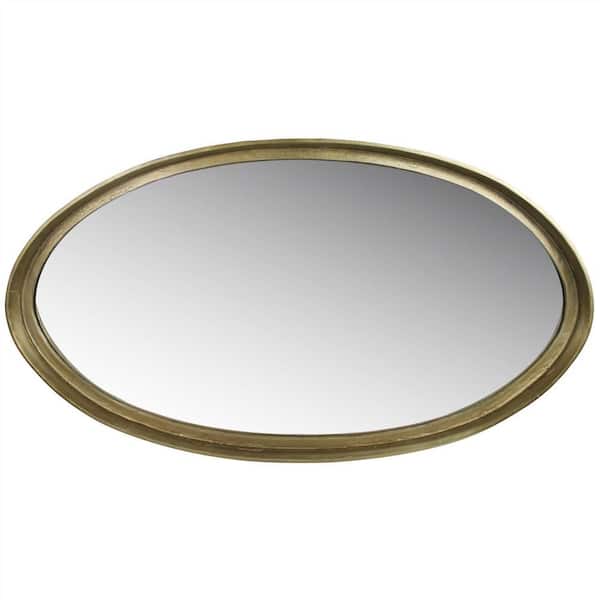 HomeRoots 3.25 in. x 48 in. Classic Irregular Framed Gold Vanity Mirror