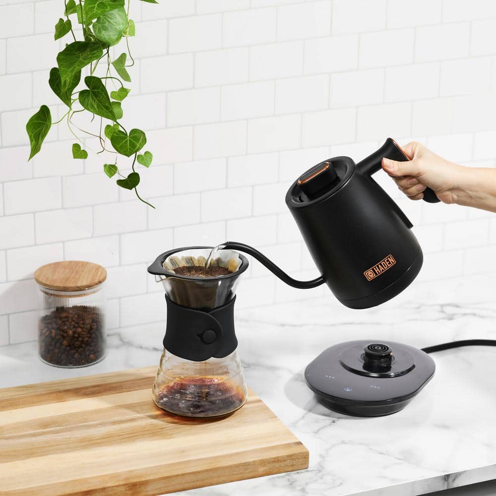 Haden Black and Copper Stainless Steel Gooseneck Electric Kettle